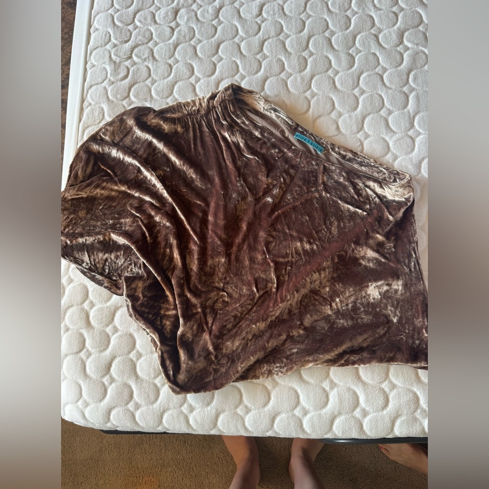 Alice + Olivia Velvet Tan Top
